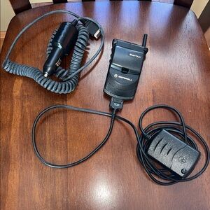 Motorola StarTAC flip phone FULLY CHARGED with adapter and car charger